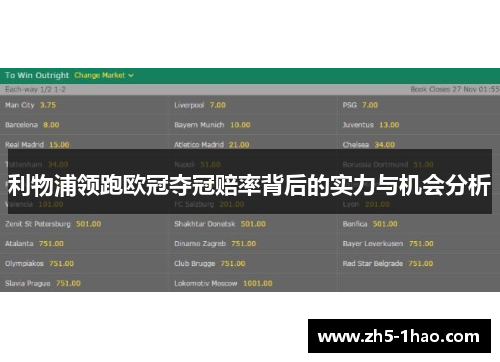 利物浦领跑欧冠夺冠赔率背后的实力与机会分析