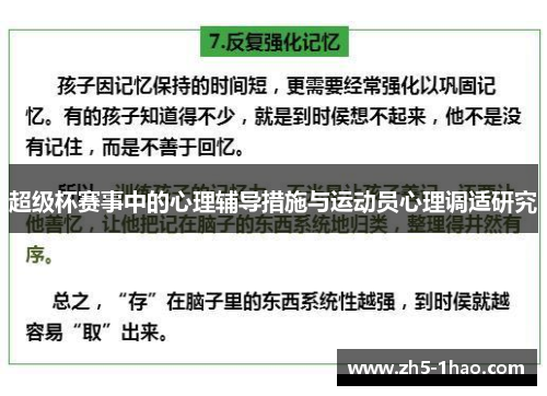 超级杯赛事中的心理辅导措施与运动员心理调适研究 超级杯赛事中的心理辅导措施与运动员心理调适研究