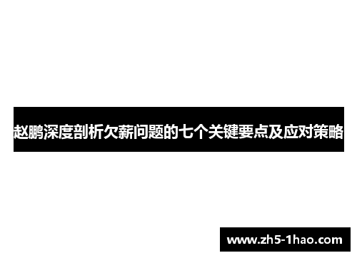赵鹏深度剖析欠薪问题的七个关键要点及应对策略 赵鹏深度剖析欠薪问题的七个关键要点及应对策略